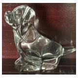 Lead Crystal Glass Dog Figurine 5in