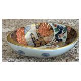 Japanese Arita Ceramic Serving Footed Bowl