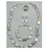 (E) White BIWA Pearl Sterling Silver Set