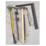 Yardworks Axe, Framing Squares, Pipe Clamp, & More