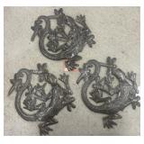 Metal Lizard Wall Art. 10 By 10 Inches.