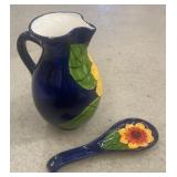 Sunshine Ceramica Sunflower Spoon Holder And