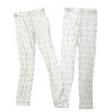 (2) Sheer Ivory Lace Size M & L Stretch Leggings