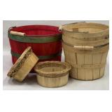 (6) Assorted Round Wooden Bushel Baskets