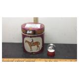 G2 ceramic horse jar with small painted ponies