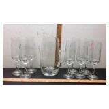 G2 vintage hand blown picture and set of bar