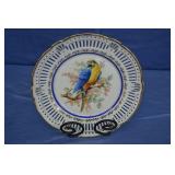 German Bavaria Bone China Filigree Parrot Plate