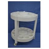 2 Level Rolling Drink Cart With Ice Buckets