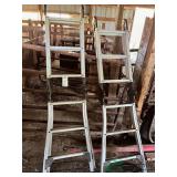 Pair of aluminum folding ladders