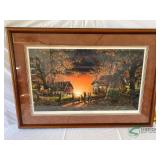 Framed farming picture