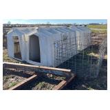 (2) Calf-tel hutches with fence, row:6