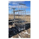 1 unit of 5 shelves on casters, 69" W x 74" T, row:4