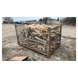 (1) Wire basket with scrap wood 54" x 85" x 48", row:3