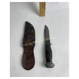 Remington UMC knife w/tooled leather sheath