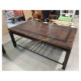 Hammered bronze coffee table- 50 x 28 x 19.5 in.