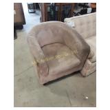 Barrel armchair - some soiling. 31" high x 31"