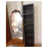 Mirror with damaged frame, CD shelf. Height of