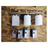 3 light vanity fixture, new, satin nickel finish,