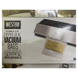 Weston zipper seal vacuum bags 50 count 6" x 10".