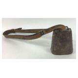 Cow bell with leather strap