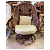 MCM Ratan Chair with cushions swivel chair with