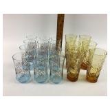 1970s drinking glasses incl. amber