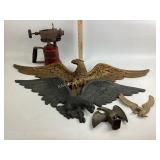 Dreadnaught sprayer, cast iron eagle, brass