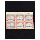 SC#C11 5 cents U.S. Airmail stamps block of 6