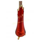 Mid Century L.E. Smith Amberina Swung Glass Vase