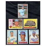 (6) Topps Dodgers baseball cards - 1960 Wally