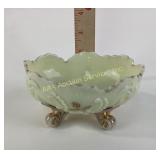 Northwood uranium custard glass footed bowl