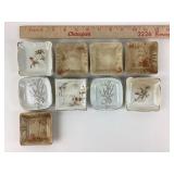 (9) Transferware butter pats