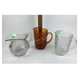 Fostoria glass pitchers x2, clear and