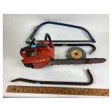 Homelite text Ron fuel chainsaw. Two crowbars,