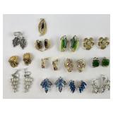 Costume jewelry earrings incl. AB rhinestone,