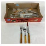 Butterscotch Bakelite handled flatware