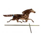 Copper like horse weather vane, 2 pieces