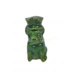 Green stoneware pig chef coin bank