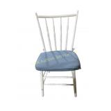 White painted side chair with cushion - 35.25ï¿½H