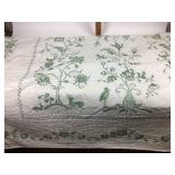 Hand stitched White quilt with green cross