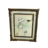 Framed Drawing by William Beneke 18 1/2" x 15