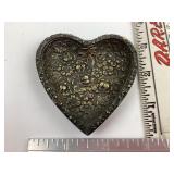 Sterling Steiff Repousse heart pin dish 35 grams