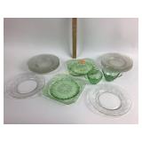 Uranium square plates, uranium tea cups, clear