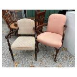 upholstered accent side chairs, pair