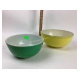 (2) Pyrex mixing bowls