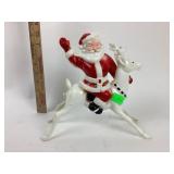 Mid century plastic Santa & Rudolph