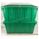 Totes (2) Green with Flap Lid