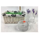 Hand Painted Grape Clusters Champagne Glasses (4)