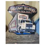 Bud Light Delivers Semi-truck metal sign 25Hx24W,