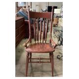 Classic solid wood chair with an elegant high